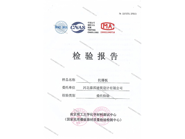 抗爆板检测报告